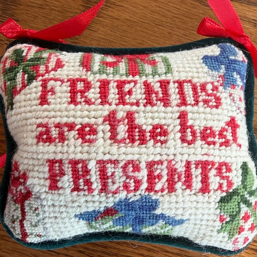 Two's Company cross stitch ornament Friends are the best Presents
